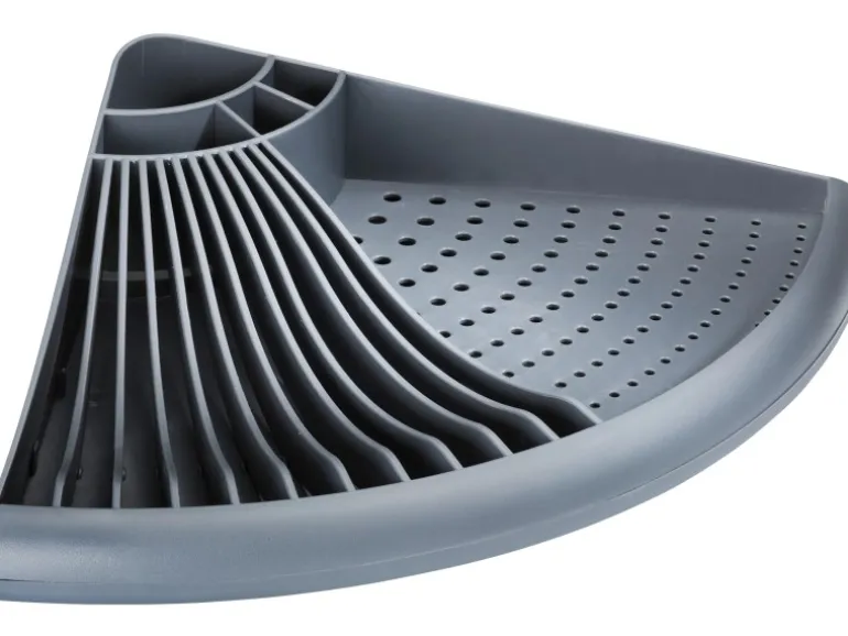 Wenko Eck-Geschirrabtropfer Grau 9 cm x 50 cm x 35 cm