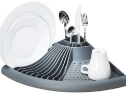 Wenko Eck-Geschirrabtropfer Grau 9 cm x 50 cm x 35 cm