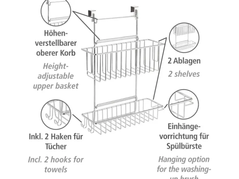 Wenko Einhängregal Flexi mit 2 Ablagen