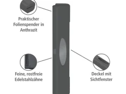 Wenko Folienschneider Perfect-Cutter 38 cm x 5,2 cm x 6,7 cm Anthrazit