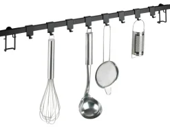 Wenko Hakenleiste Gala 8 Haken 4 cm x 60 cm x 3 cm Schwarz