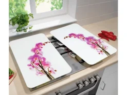 Wenko Herdabdeckplatte Universal Orchideenblüte 2er-Set für alle Herdarten