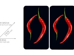 Wenko Herdabdeckplatte Universal Peperoni Duo 2er-Set für alle Herdarten