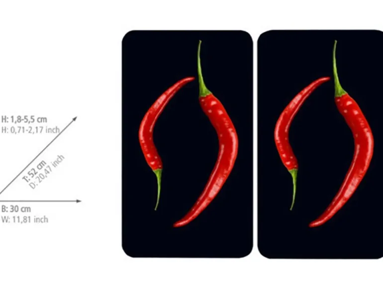 Wenko Herdabdeckplatte Universal Peperoni Duo 2er-Set für alle Herdarten