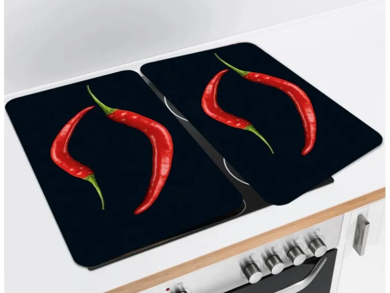 Wenko Herdabdeckplatte Universal Peperoni Duo 2er-Set für alle Herdarten