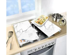 Wenko Herdabdeckplatten Universal Marmor 2er Set Mehrfarbig