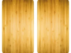 Wenko Herdabdeckplatten Universal Holz-Optik 2er Set Braun