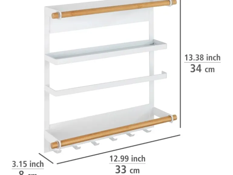Wenko Küchenregal Magna Magnetisches Regal zur Befestigung ohne Bohren Weiß