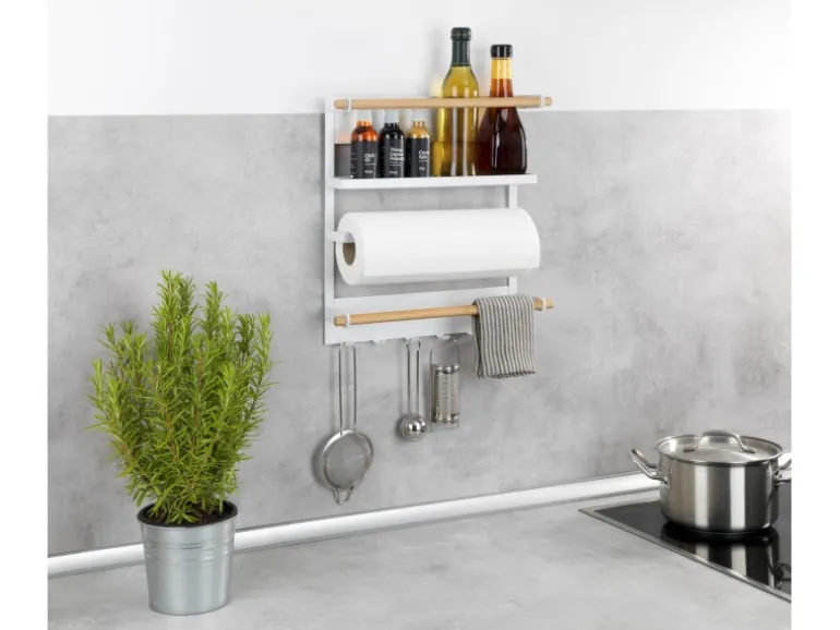 Wenko Küchenregal Magna Magnetisches Regal zur Befestigung ohne Bohren Weiß