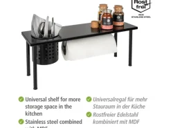 Wenko Küchenregal mit Rollenhalter Blanco für alle gängigen Küchenrollen