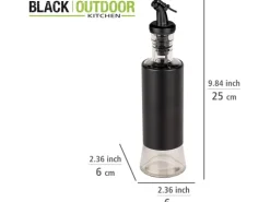 Wenko Öl & Essig Spender Boga 0,3 l mit 1-Klick Verschluss Schwarz