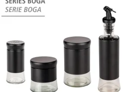 Wenko Öl & Essig Spender Boga 0,3 l mit 1-Klick Verschluss Schwarz