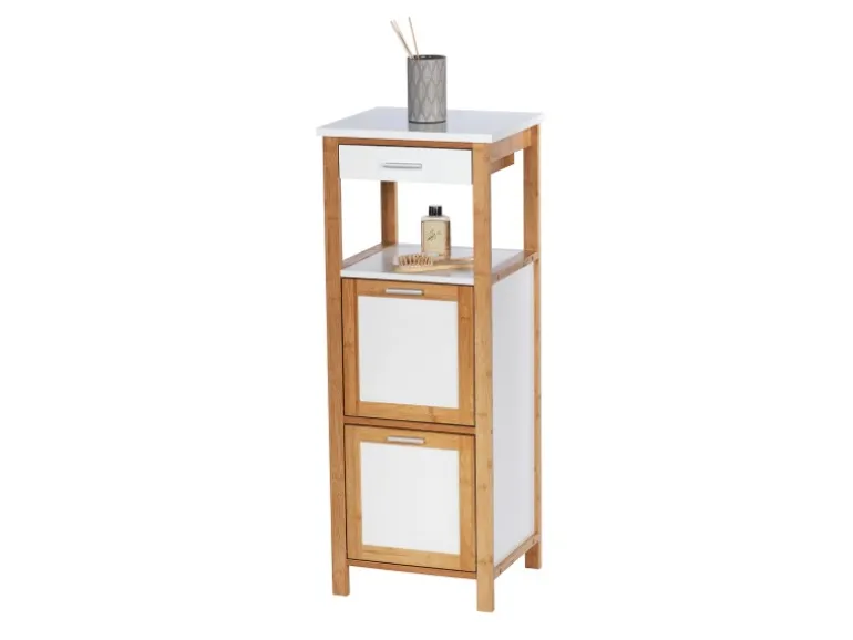 Wenko Regal Finja aus Bambus mit 2 Ablagen 34 x 89 x 30 cm Braun