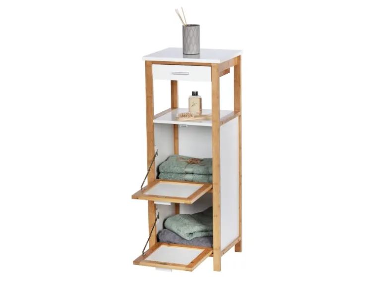 Wenko Regal Finja aus Bambus mit 2 Ablagen 34 x 89 x 30 cm Braun