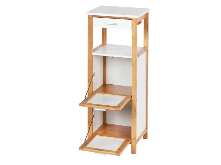 Wenko Regal Finja aus Bambus mit 2 Ablagen 34 x 89 x 30 cm Braun