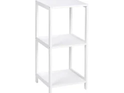 Wenko Regal Oslo Echtholz Weiß 3 Etagen 76 cm x 36 cm x 36 cm