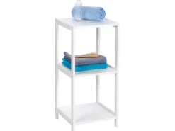 Wenko Regal Oslo Echtholz Weiß 3 Etagen 76 cm x 36 cm x 36 cm