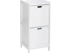 Wenko Regal Oslo Echtholz Weiß 2 Schubladen 76 cm x 36 cm x 36 cm