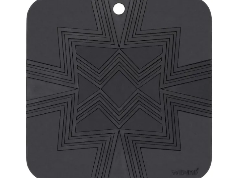 Wenko Silikon-Topfuntersetzer Wesi 16 cm x 16 cm x 0,5 cm Schwarz 2 Stück