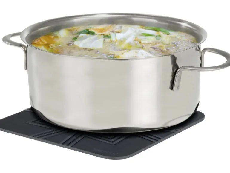 Wenko Silikon-Topfuntersetzer Wesi 16 cm x 16 cm x 0,5 cm Schwarz 2 Stück