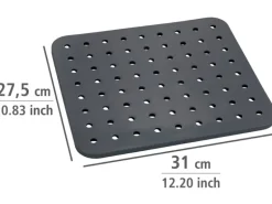 Wenko Spülbeckeneinlage Kristall Eckig 27,5 cm x 1 cm x 31 cm Grau
