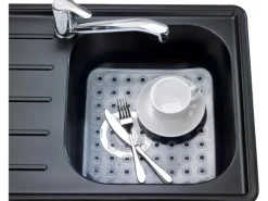 Wenko Spülbeckeneinlage Kristall Eckig 31 cm x 27,5 cm Transparent