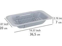 Wenko Spülbecken-Sieb Sivo Ausziehbar 50 cm x 7 cm x 20 cm Grau