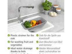 Wenko Spülbecken-Sieb Sivo Ausziehbar 50 cm x 7 cm x 20 cm Grau