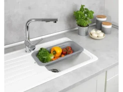 Wenko Spülbecken-Sieb Sivo Ausziehbar 50 cm x 7 cm x 20 cm Grau