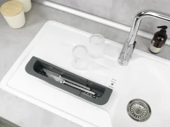 Wenko Spülorganizer Fino Ausziehbar bis 49,5 cm x 5,5 cm x 8,5 cm Grau