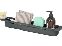 Wenko Spülorganizer Fino Ausziehbar bis 49,5 cm x 5,5 cm x 8,5 cm Grau