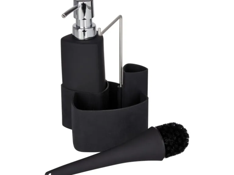 Wenko Spül-Set Empire Schwarz 19 cm x 11 cm x 12,5 cm