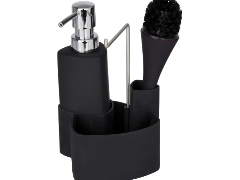 Wenko Spül-Set Empire Schwarz 19 cm x 11 cm x 12,5 cm