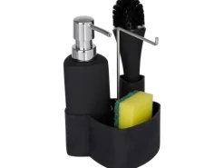 Wenko Spül-Set Empire Schwarz 19 cm x 11 cm x 12,5 cm