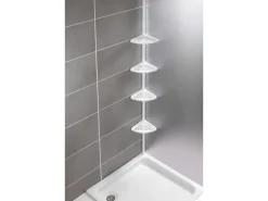 Wenko Teleskop-Regal Opal Stahl Weiß lackiertes Metall 19,5 x 85-250 x 26 cm