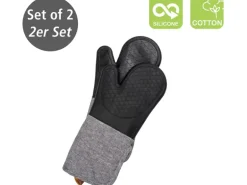 Wenko Topfhandschuhe Ada 2er-Set Silikon-Handflächen Schwarz