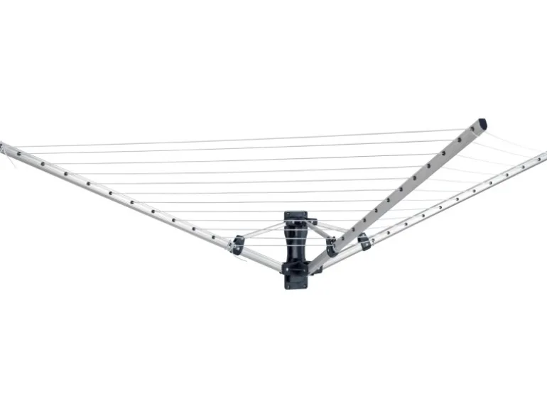 Wenko Wand-Wäschespinne Aluminium 195 cm x 42 cm x 104 cm Trockenlänge 18 m