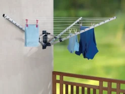 Wenko Wand-Wäschespinne Aluminium 195 cm x 42 cm x 104 cm Trockenlänge 18 m