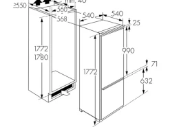 Wolkenstein Einbau-Kühl-Gefrierkombination WKG257. 4NF EB Weiß EEK: E