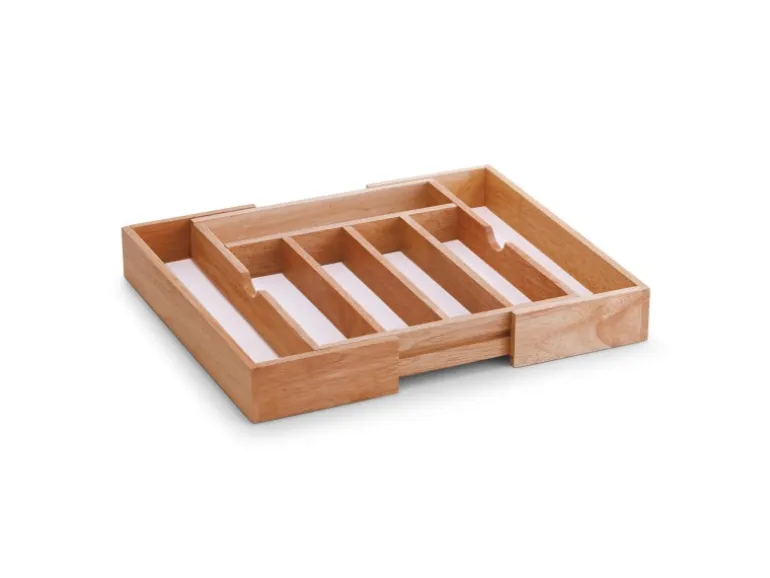Zeller Besteckkasten Ausziehbar Gummibaum/Melamin 60 cm x 37,5 cm x 32 cm Natur