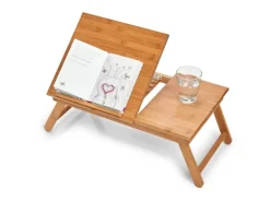 Zeller Betttablett Bambus mit Leseklappe 21,5 cm x 33 cm x 55 cm Natur