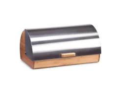 Zeller Brotkasten Bambus/Edelstahl 18,5 cm x 25 cm x 38,5 cm Silber