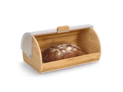 Zeller Brotkasten, Bambus/Kunststoff 19 cm x 25 cm x 39 cm Transparent