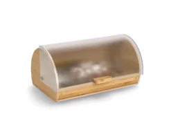 Zeller Brotkasten, Bambus/Kunststoff 19 cm x 25 cm x 39 cm Transparent