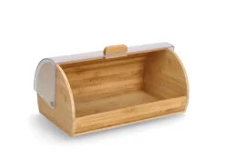 Zeller Brotkasten, Bambus/Kunststoff 19 cm x 25 cm x 39 cm Transparent