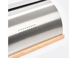 Zeller Brotkasten Edelstahl/Gummibaum 16 cm x 28 cm x 39 cm Silber