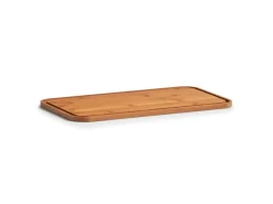 Zeller Brotkasten Metall mit Bambusdeckel Metall 42,5 x 23 x 12,3 cm Matt Weiß