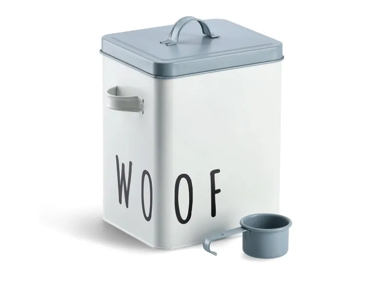 Zeller Futterdose Woof Metall 23,4 cm x 16,2 cm x 25,8 cm Weiß