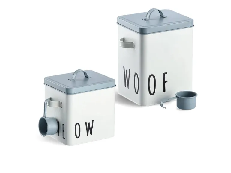 Zeller Futterdose Woof Metall 23,4 cm x 16,2 cm x 25,8 cm Weiß