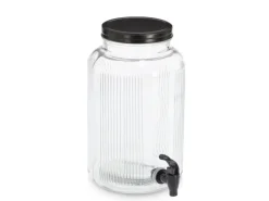 Zeller Getränkespender Glas/Metall 3,9 l Transparent-Schwarz